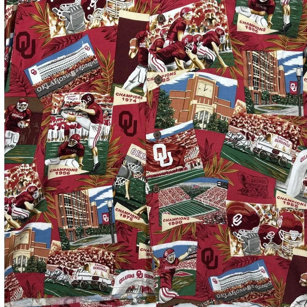Reyn Spooner OU Oklahoma Sooners Vintage Champions Hawaiian Aloha Shirt Sz XXL